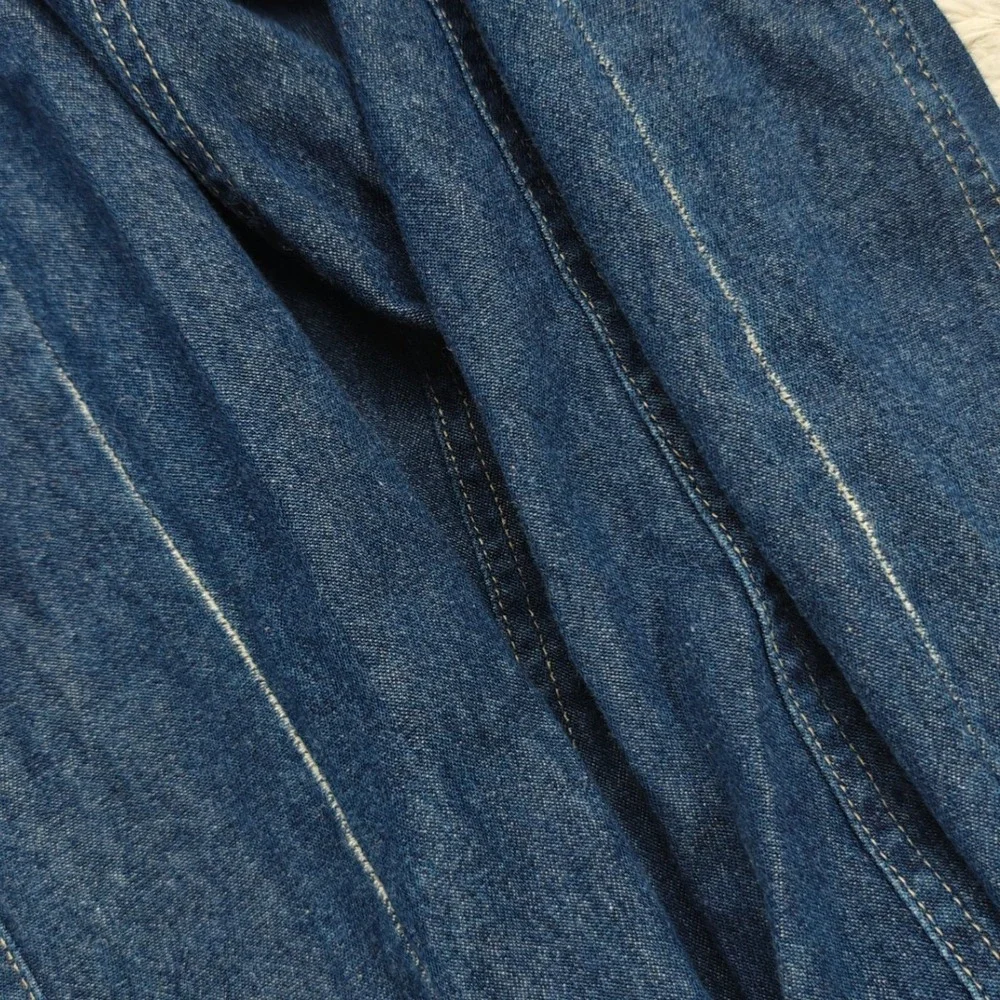 VTG Denim Mermaid Midi Skirt Womens M Studio West Cottagecore Praire Cowgirl - Picture 3 of 11